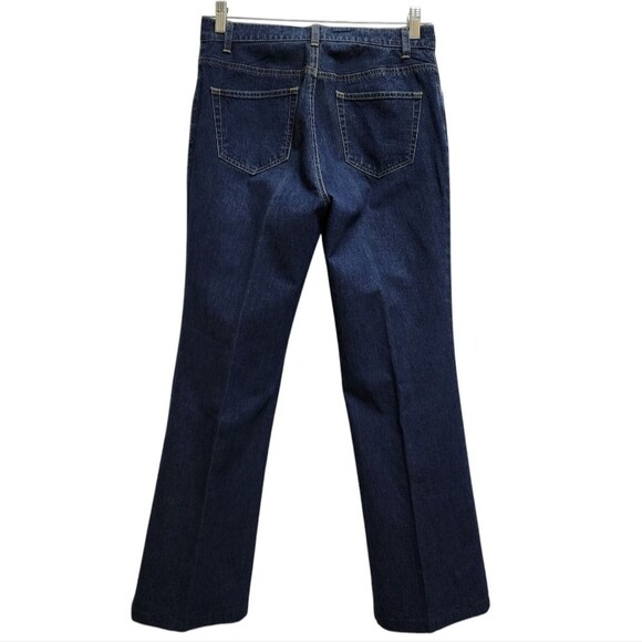 Lands End Jeans Womens 6 Blue Denim Bootcut Stretch Flat Hemmed Western Cowgirl - Picture 2 of 10